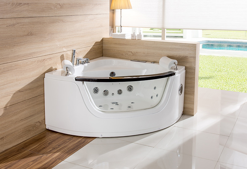 A057B 120cm Liten Jacuzzi Hörnbadkar Bubbelpool